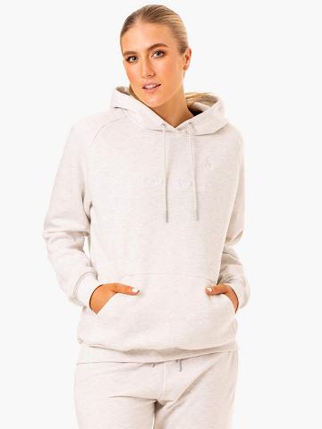 Snow Grey Marl Ryderwear Women Hoodie Off Duty Fleece Women's Hoodie | AU1660NB