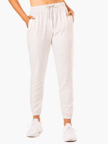 Snow Grey Marl Ryderwear Women Track Pants Off-Duty Fleece Women's Track Pants | AU3046KI