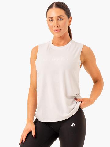 Snow Grey Ryderwear Women Tanks Foundation Muscle Women's Tanks | AU2908GL