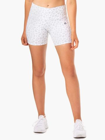 Snow Leopard Ryderwear Women Shorts Amazon High Waisted Women's Shorts | AU1943CE