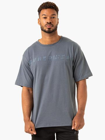 Steel Blue Ryderwear Men T Shirts Overdrive Oversized Men's T Shirts | AU1268VD