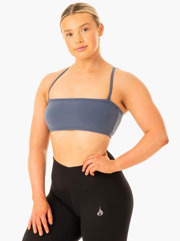 Steel Blue Ryderwear Women Sports Bra Convertible Bandeau Women's Sports Bra | AU2355VD