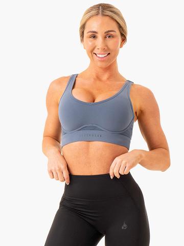 Steel Blue Ryderwear Women Sports Bra Heighten High Impact Women's Sports Bra | AU2289RW