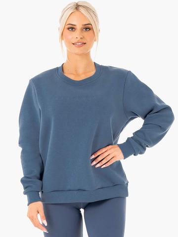 Steel Blue Ryderwear Women Sweaters Motion Oversized Women's Sweaters | AU2608RW