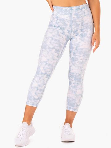 Steel Blue Tie Dye Ryderwear Women Leggings Tie Dye 7/8 Women's Leggings | AU1847RW