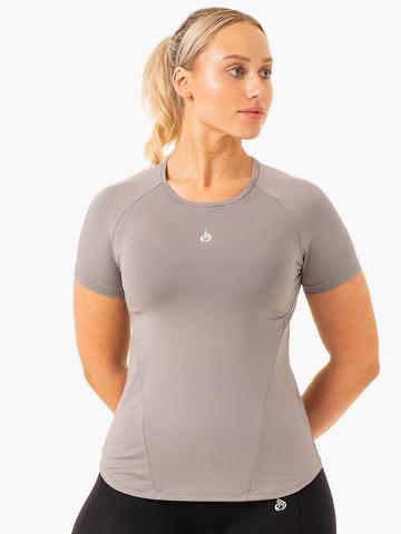 Steel Grey Ryderwear Women T Shirts Level Up Training Women's T Shirts | AU2787SO