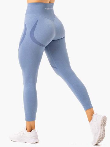 Stonewash Blue Marl Ryderwear Women Leggings Sculpt Seamless Women's Leggings | AU1737BC