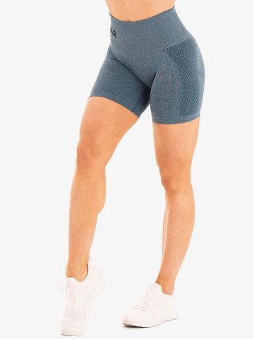 Teal Marl Ryderwear Women Shorts Seamless Staples Women's Shorts | AU2041HK