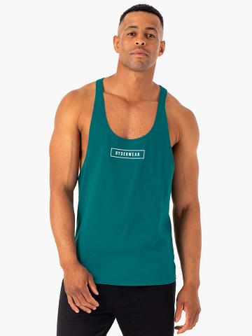 Teal Ryderwear Men Gym Stringers Recharge Stringer T-Back Men's Gym Stringers | AU1540OR