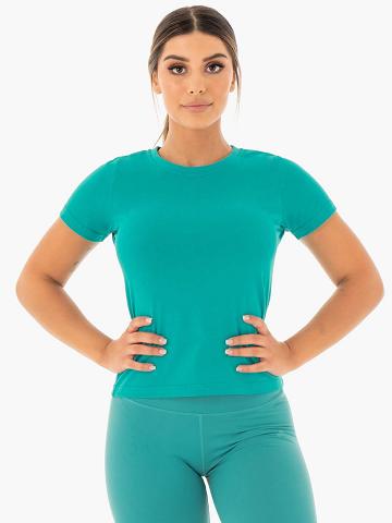 Teal Ryderwear Women T Shirts Motion Women's T Shirts | AU2689ZG