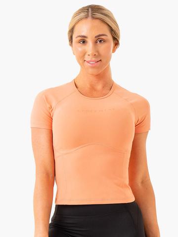 Terracotta Ryderwear Women T Shirts NKD Frame Fitted Women's T Shirts | AU2771PQ