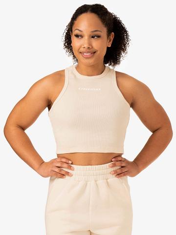 Vanilla Ryderwear Women Tanks Sideline Rib Crop Women's Tanks | AU2818UT