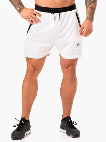 White Ryderwear Men Shorts Action Mesh Men's Shorts | AU1339HK