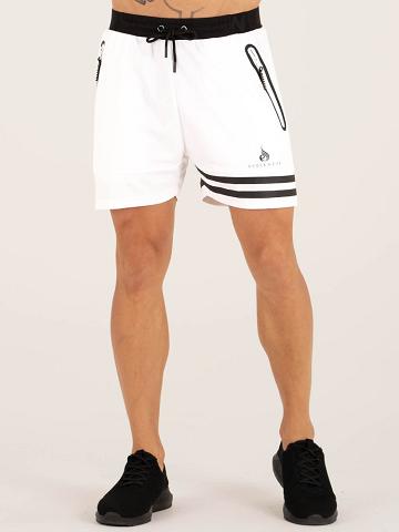 White Ryderwear Men Shorts Evo Training Men's Shorts | AU1365HK