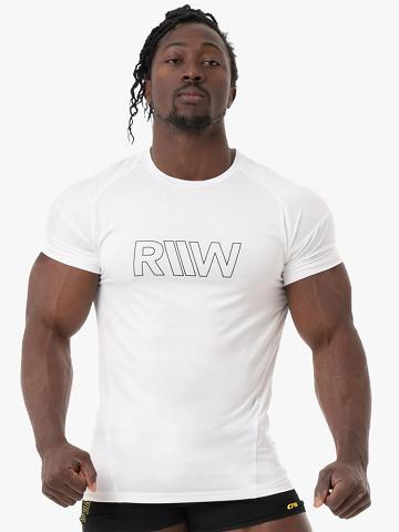 White Ryderwear Men T Shirts Shield Men's T Shirts | AU1294VD