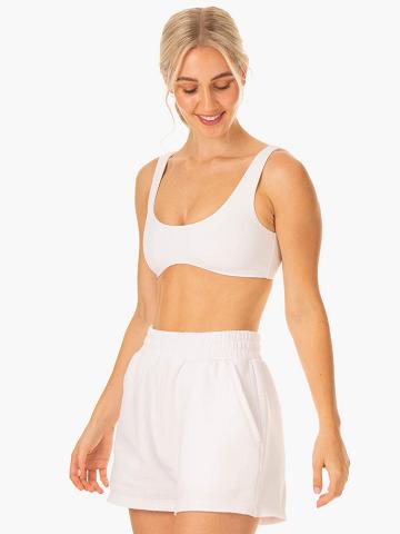 White Ryderwear Women Sports Bra Elevate Lounge Women's Sports Bra | AU2423UT