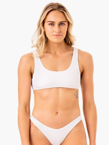 White Ryderwear Women Swimwear Paradise Scoop Bikini Top Women's Swimwear | AU2667HK