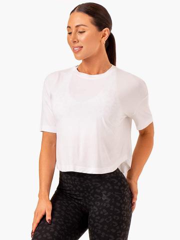 White Ryderwear Women T Shirts Ultra Scoop Women's T Shirts | AU2727QZ