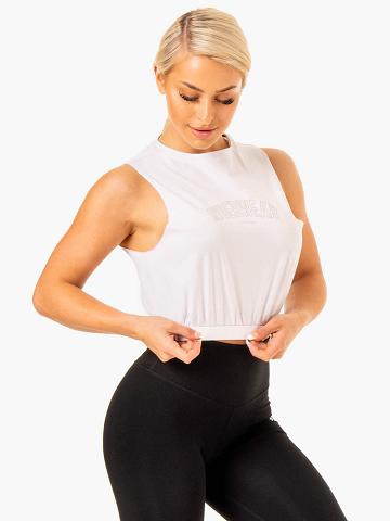 White Ryderwear Women Tanks Boxer Muscle Women's Tanks | AU2947ZG