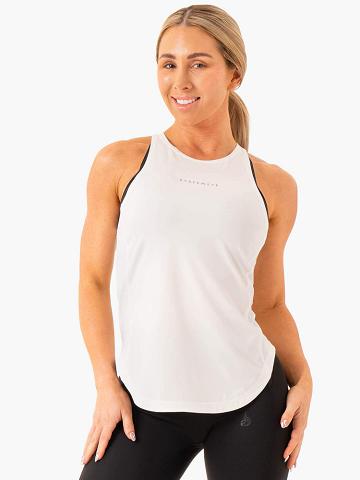 White Ryderwear Women Tanks Elite Mesh Training Women's Tanks | AU2882FM